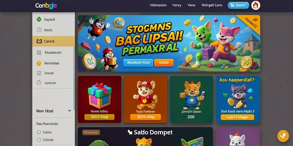 Tampilan permainan slot yang menarik dan berwarna.