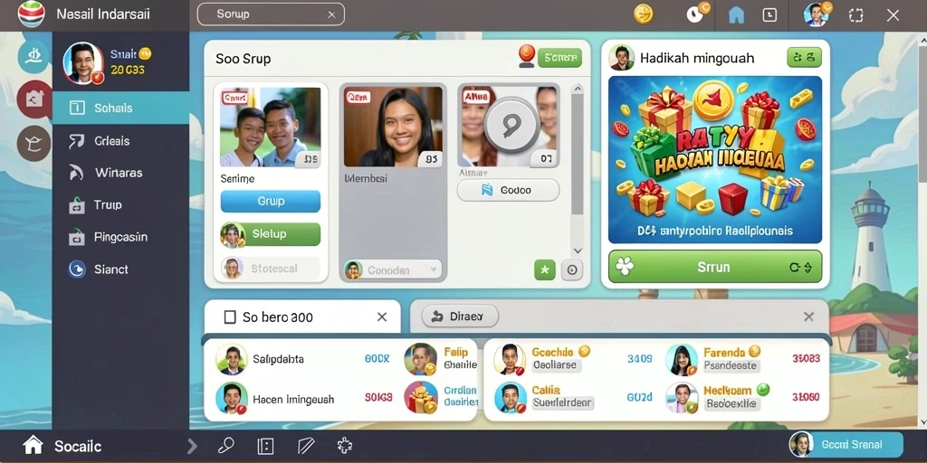 Screenshot menunjukkan tampilan antarmuka utama yang menarik.